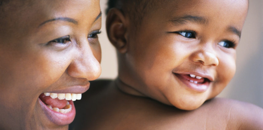 Smiling Mother and Toddler